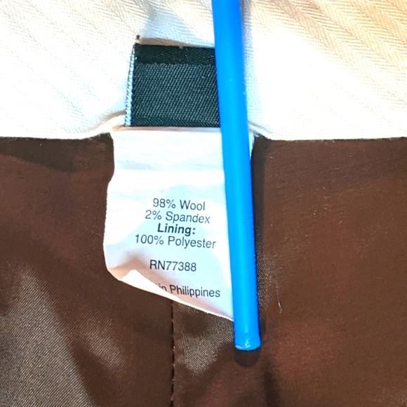 J. Crew Brown Wool/Spandex Straight Leg Favorite Fit Pants, 6 - Picture 3 of 7